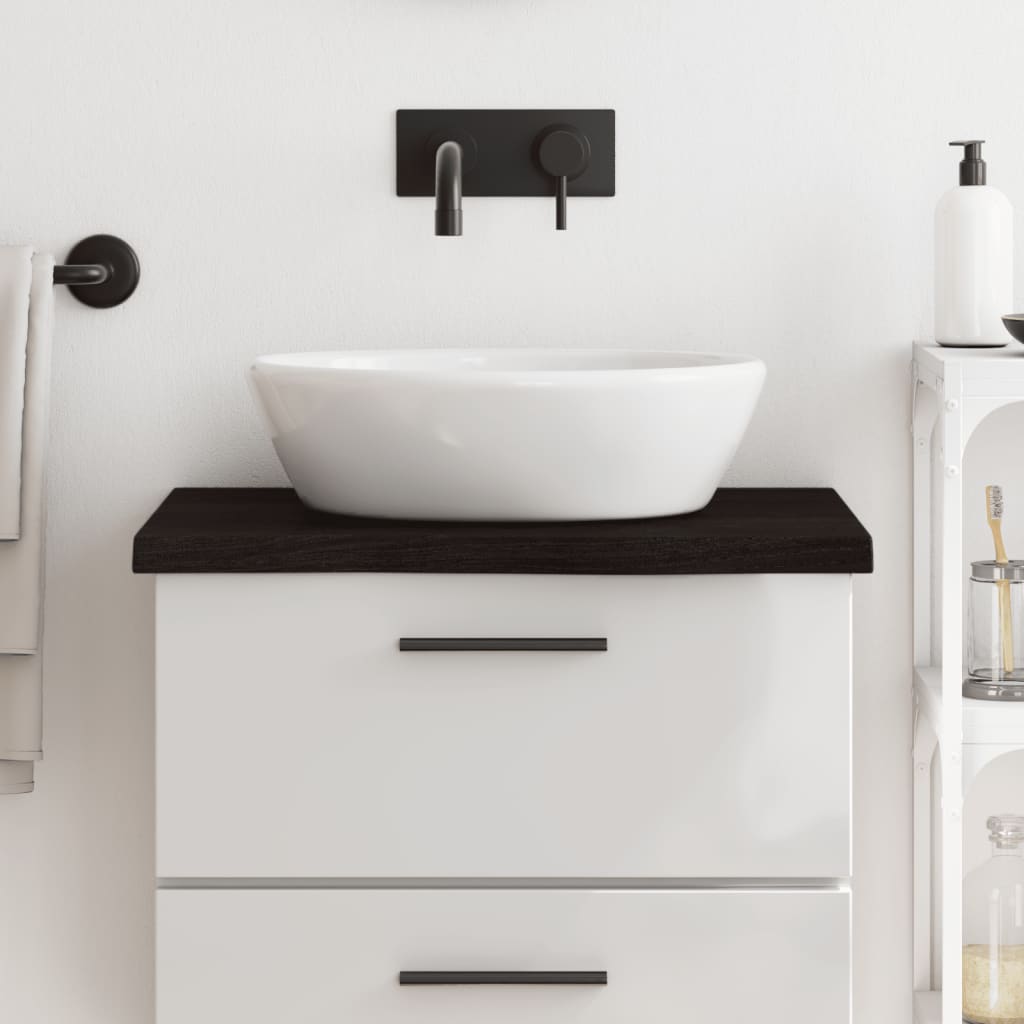 Vidaxl Washbasin Hoja 60x50x (2-4) CM Mada maciza tratada marrón oscuro