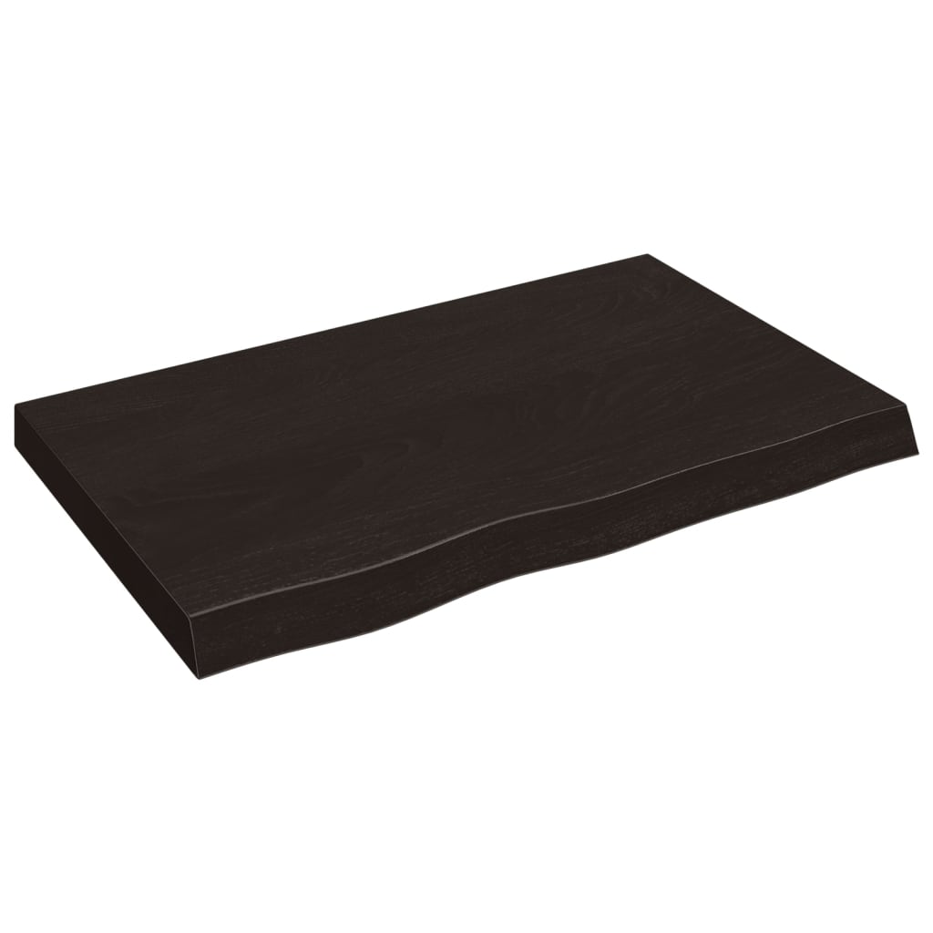 Vidaxl Washbasin Tabla 80x50x (2-6) CM Mada maciza tratada marrón oscuro