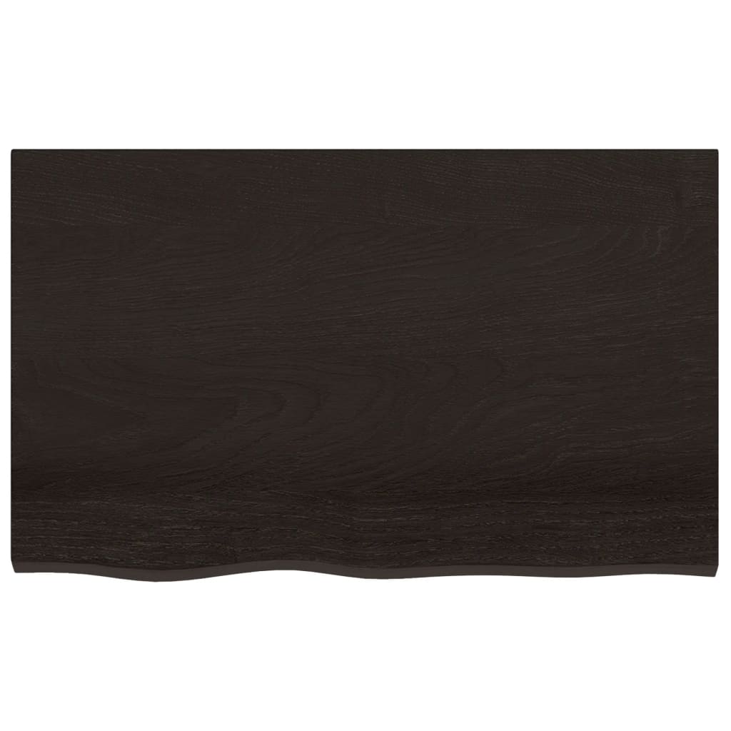 Vidaxl Washbasin Tabla 80x50x (2-6) CM Mada maciza tratada marrón oscuro