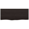 Vidaxl Washbasin Tabla 100x40x (2-6) CM Mada maciza tratada marrón oscuro
