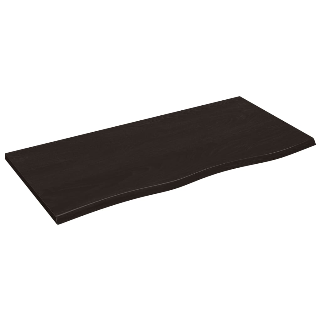 Mesa de lavado de lavabo Vidaxl 100x50x2 cm de madera maciza tratada marrón oscuro