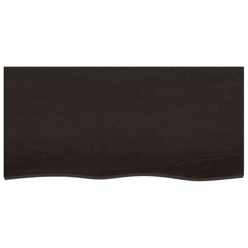 Mesa de lavado de lavabo Vidaxl 100x50x2 cm de madera maciza tratada marrón oscuro