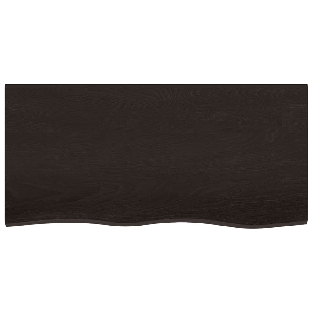 Vidaxl Washbasin Tabla 100x50x (2-4) CM Mada maciza tratada marrón oscuro