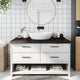 Vidaxl Washbasin Tabla 100x50x (2-6) CM Mada maciza tratada marrón oscuro