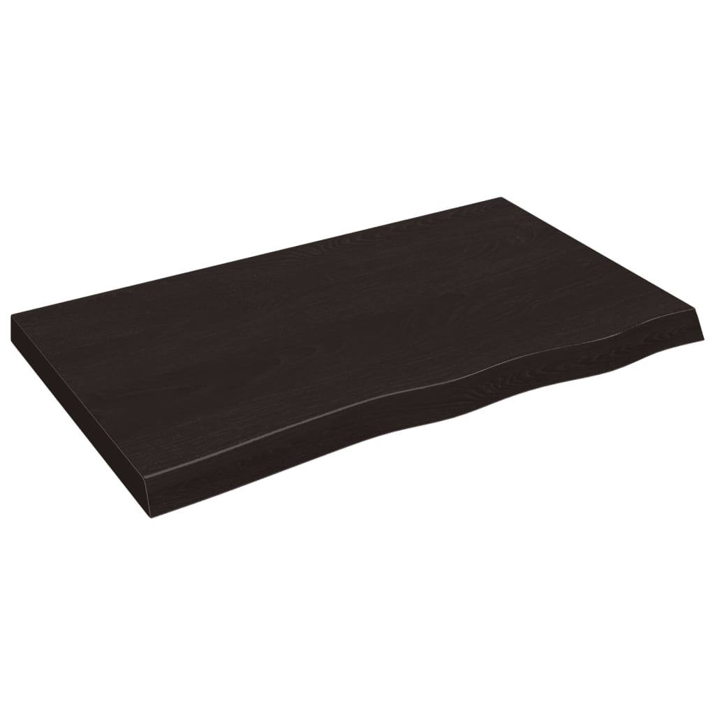Vidaxl Washbasin Tabla 100x60x (2-6) CM Mada maciza tratada marrón oscuro