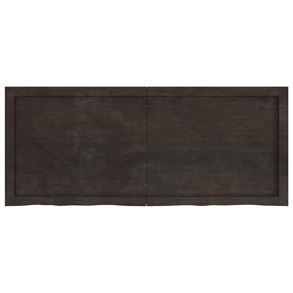 Hoja de Washbasin Vidaxl 120x50x (2-4) CM Mada maciza tratada marrón oscuro