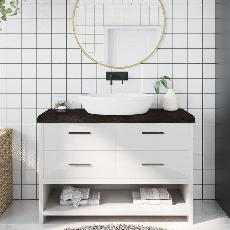 Vidaxl Washbasin Sheet 120x60x (2-6) CM Madera sólida tratada marrón oscuro