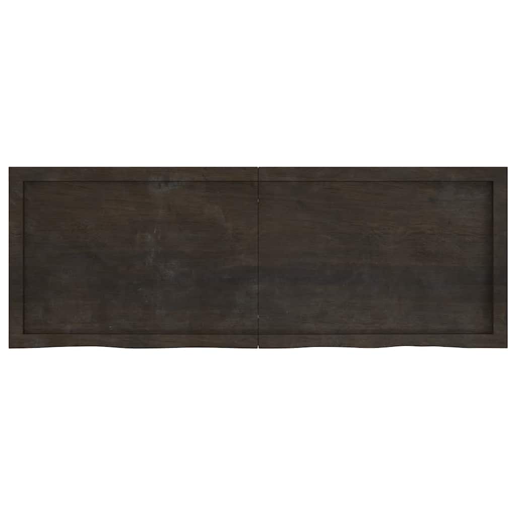 Vidaxl wastafelblad 140x50x(2-4) cm behandeld massief hout donkerbruin