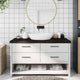 Vidaxl Washbasin Sheet 140x60x (2-6) CM Madera sólida tratada marrón oscuro