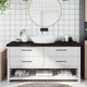 Vidaxl Washbasin Sheet 160x60x (2-6) CM Mada maciza tratada marrón oscuro