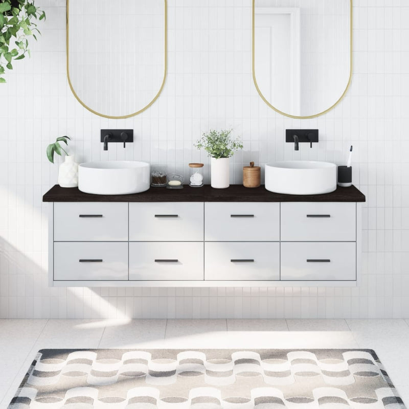 Vidaxl Washbasin Sheet 180x30x (2-4) CM Mada sólida tratada marrón oscuro