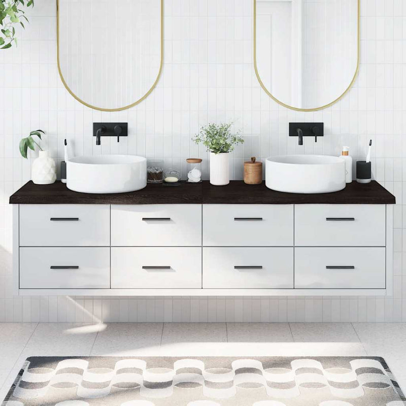 Vidaxl Washbasin Sheet 200x50x (2-4) cm trattato in legno massiccio scuro