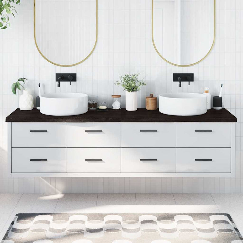 Vidaxl Sheetbasin Sheet 200x60x (2-4) cm Trattato in legno massiccio marrone scuro