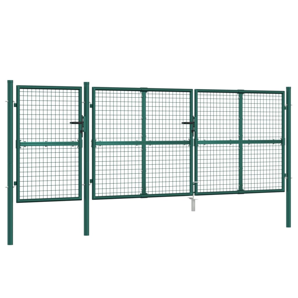 Vidaxl Tuinpoort 400x175 cm Mala y verde de acero galvanizado