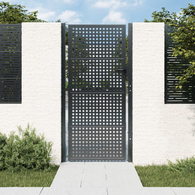VidaXL Poort 105x250 cm staal antracietkleurig
