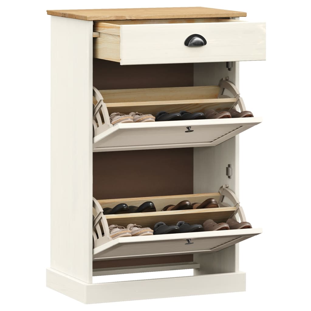Armadio da scarpe Vidaxl VIGO 60x35x96 cm Pino solido bianco