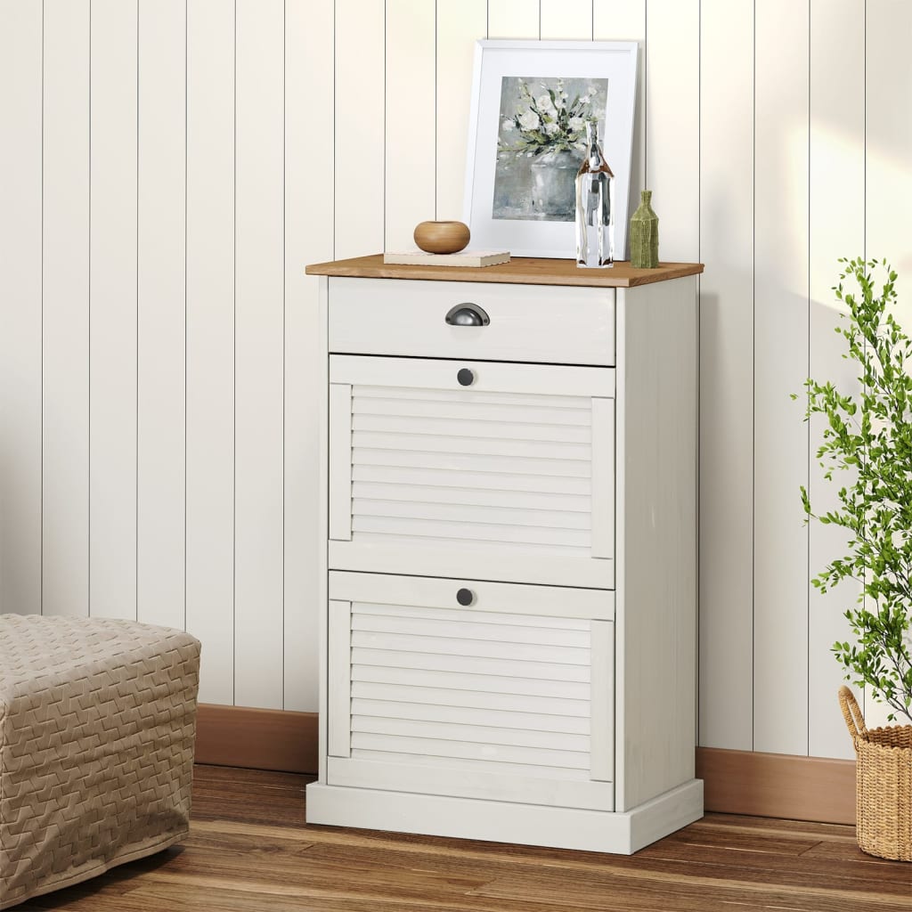 Armadio da scarpe Vidaxl VIGO 60x35x96 cm Pino solido bianco