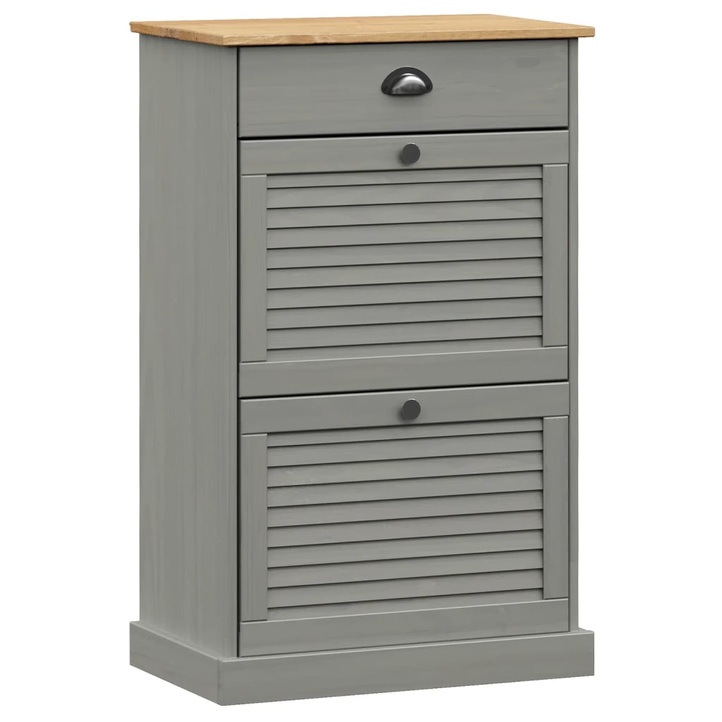 Armadio da scarpe Vidaxl VIGO 60x35x96 cm Grigio in pino solido