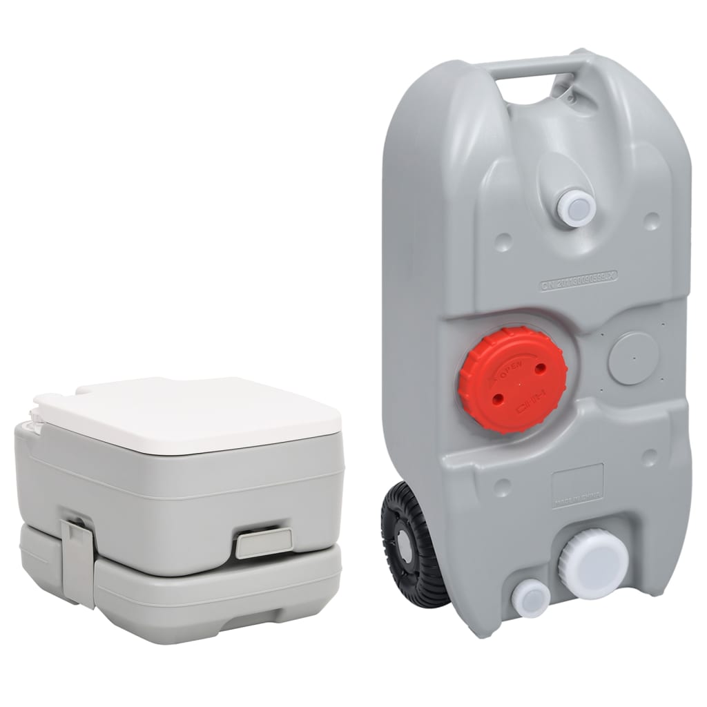 Vidaxl Camping inodoro y juego de tanques de agua portátil