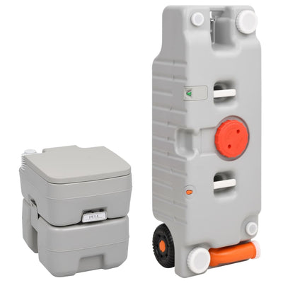 Vidaxl Camping inodoro y juego de tanques de agua portátil