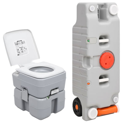 Vidaxl Camping inodoro y juego de tanques de agua portátil
