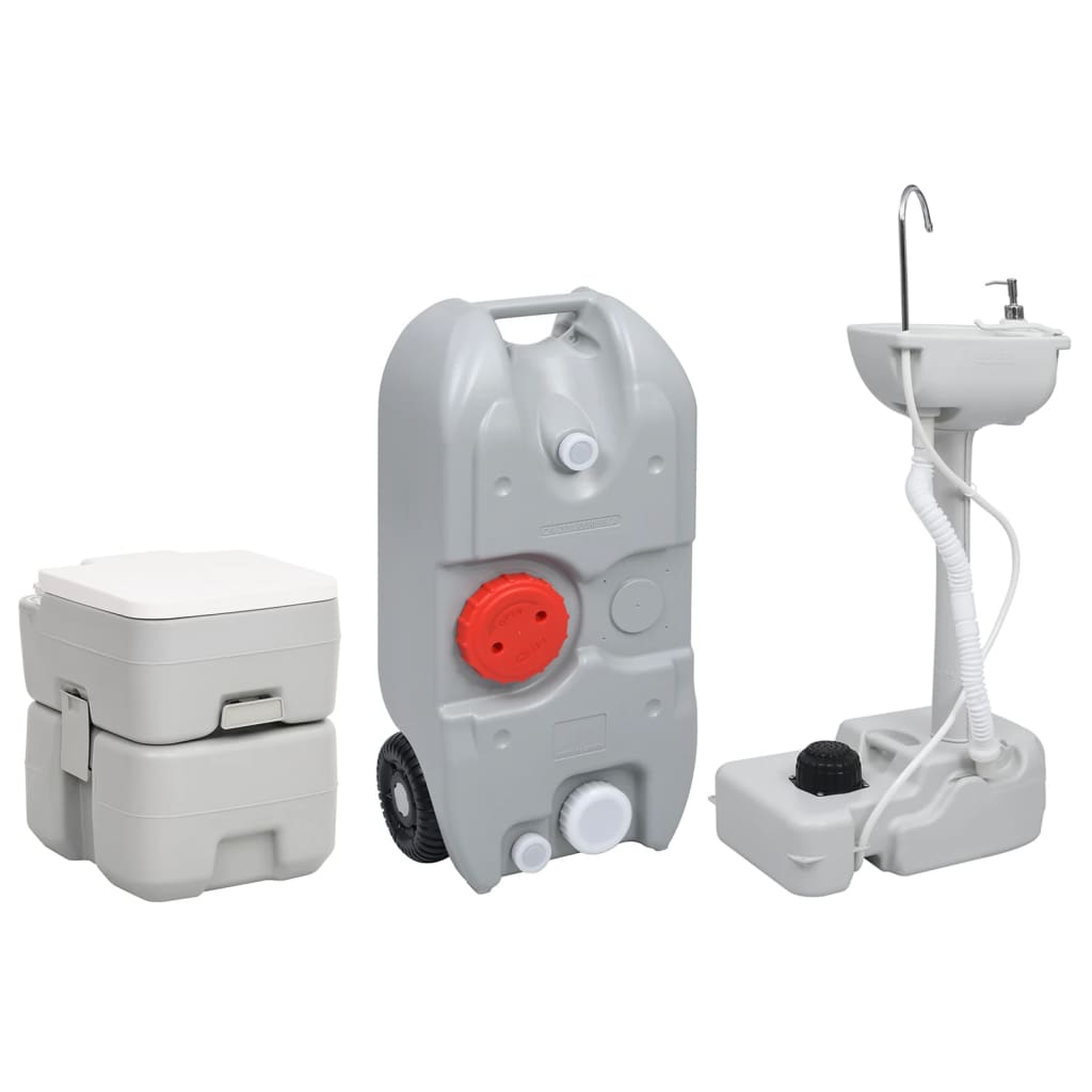 Inodoro de campamento Vidaxl y lavabo con tanque de agua
