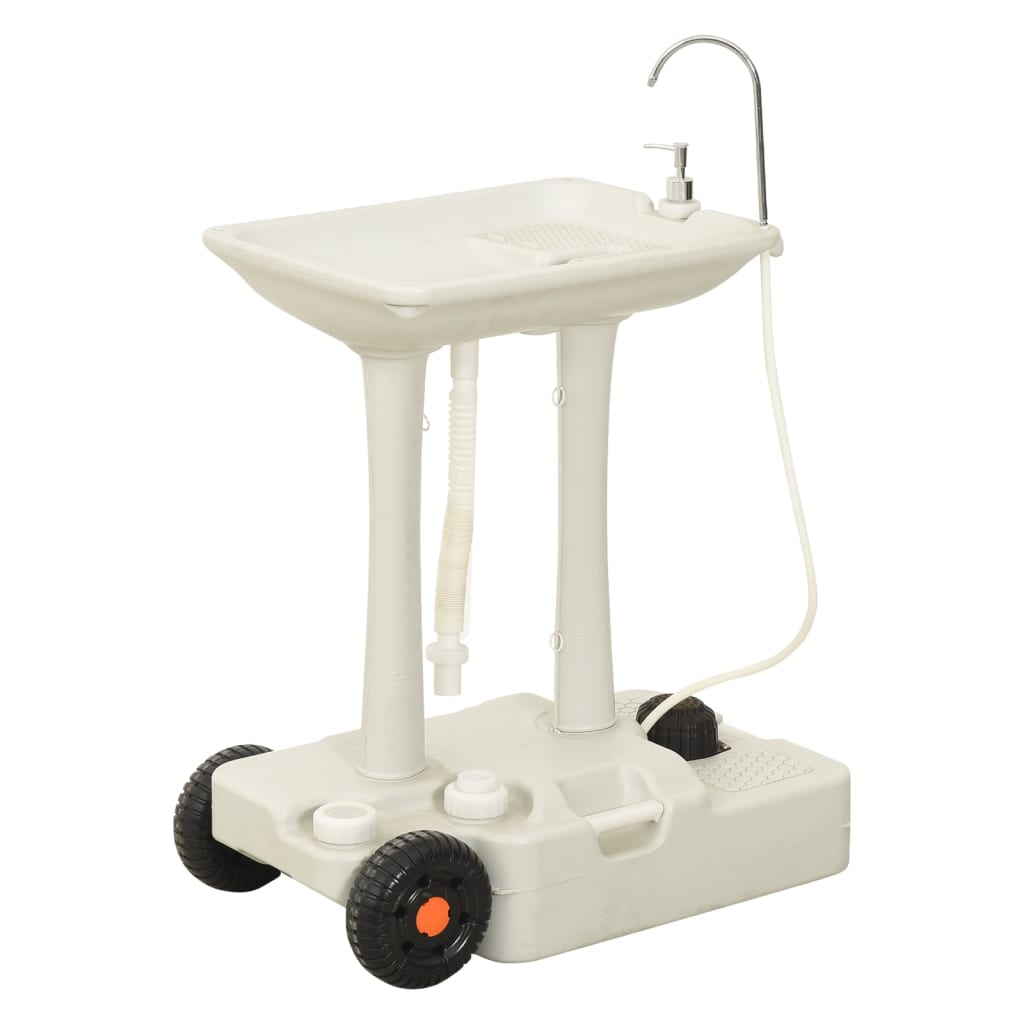 Cera de campamento de Vidaxl con tanque de agua sobre ruedas gris