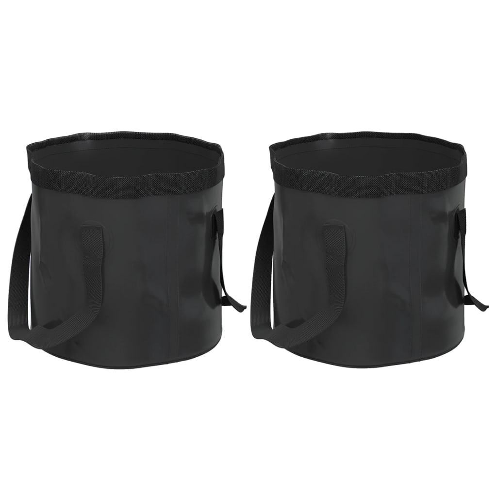 Vidaxl Emmers 2 pcs folding 20 L PVC Black