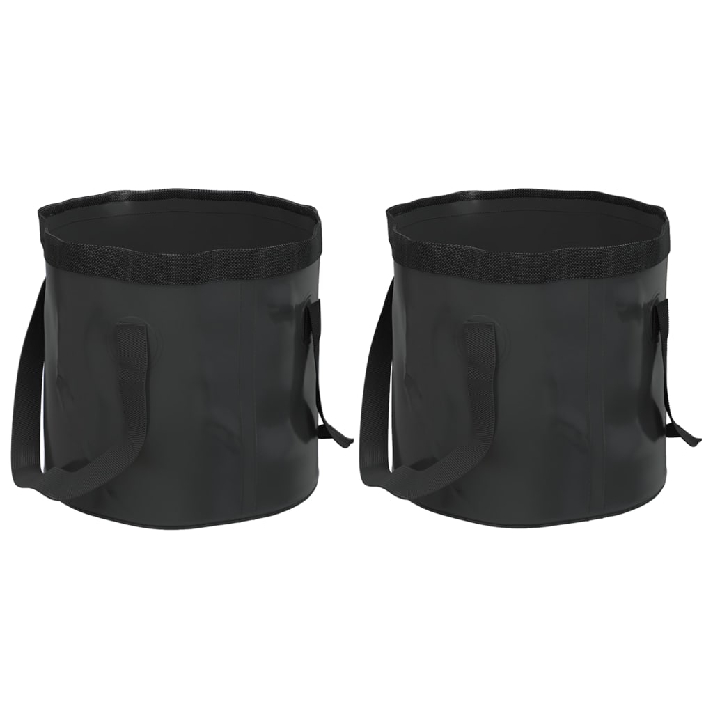 Vidaxl EMMERS 2 pezzi pieghevole 30 l PVC nero