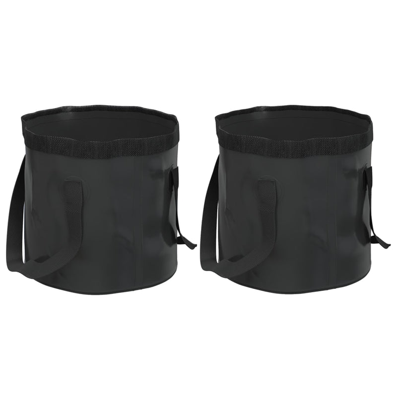 Vidaxl EMMERS 2 pezzi pieghevole 30 l PVC nero
