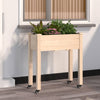Jardinera vidaxx con ruedas 71x37x80 cm madera maciza de pino