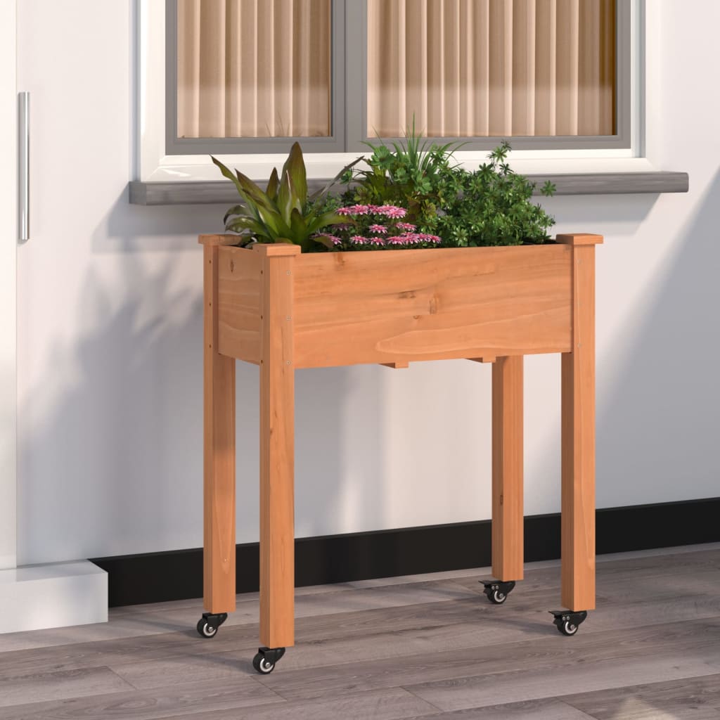 Fioriera Vidaxx su ruote 71x37x80 cm in legno di pino massiccio