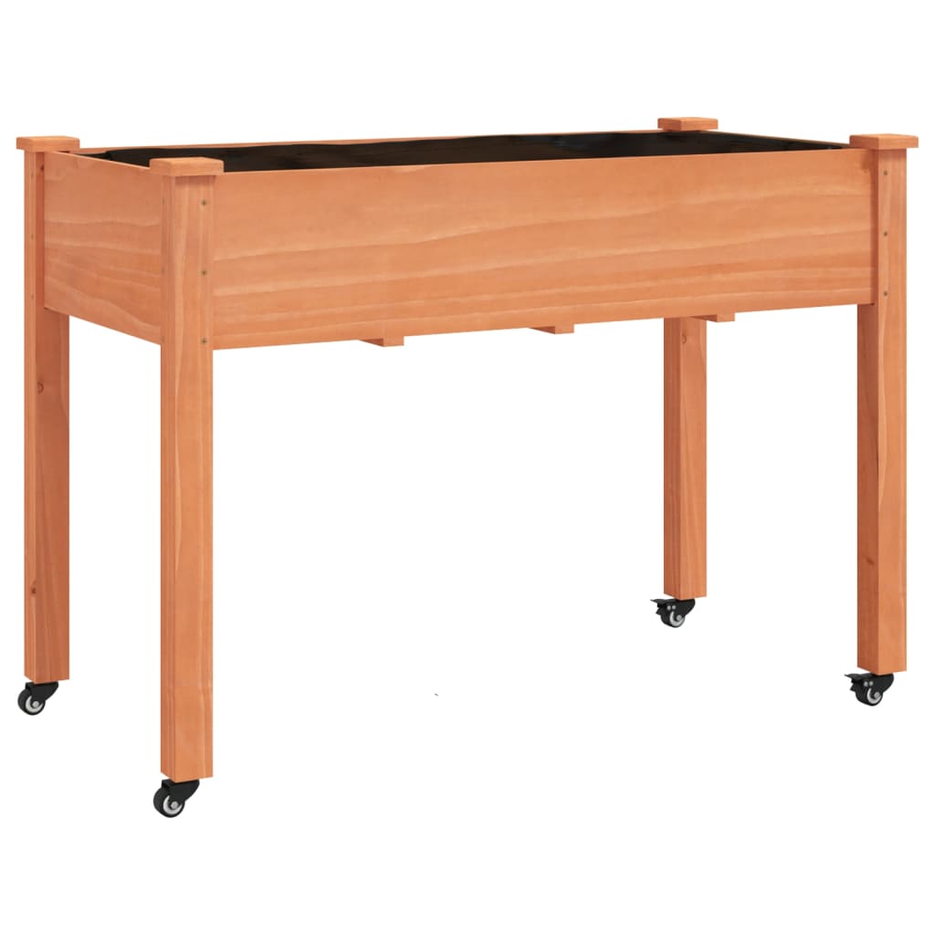 Fioriera Vidaxx su ruote 118x59x80 cm in legno massello di pino marrone