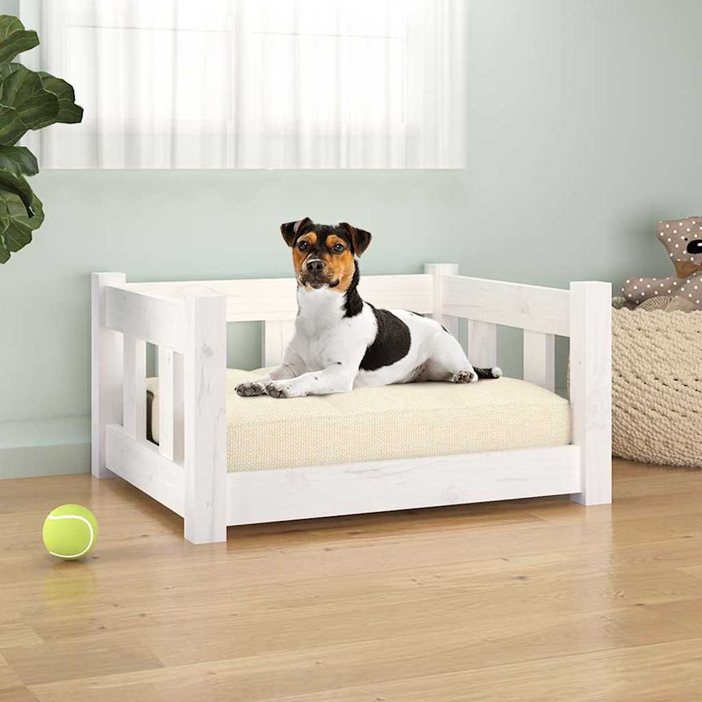 Vidaxl dog basket 55.5x45.5x28 cm solid pine white