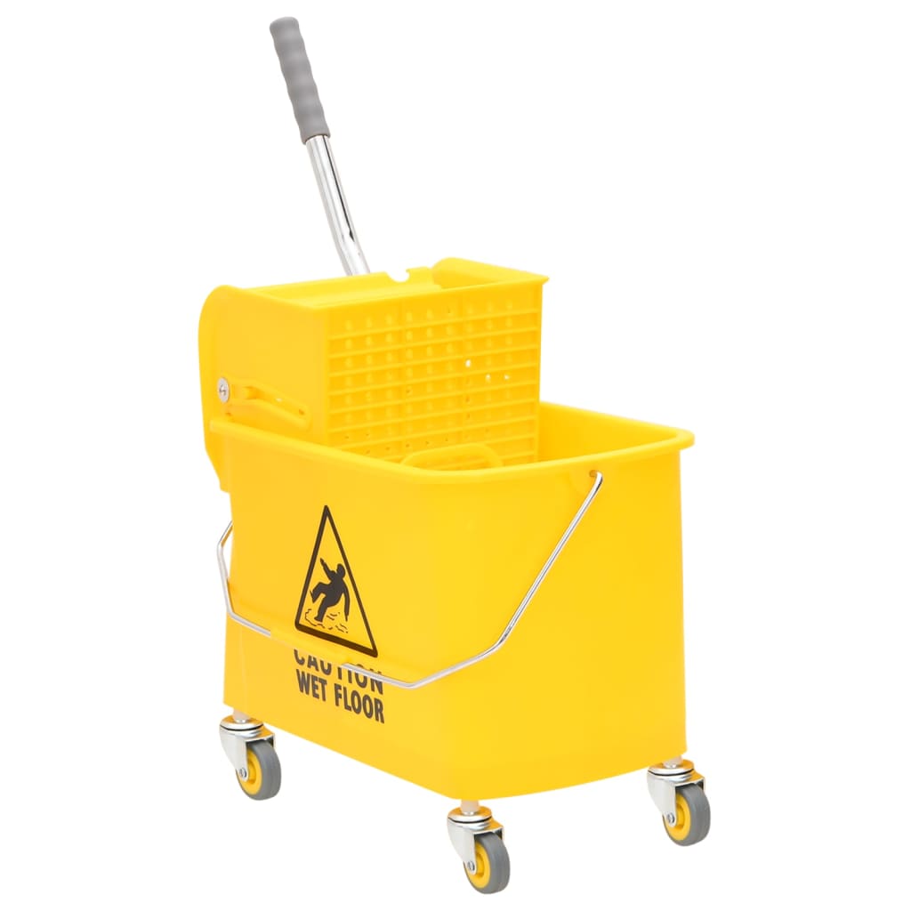 Vidaxl Mopper con scrittore e ruote 20 l Giallo polipropene