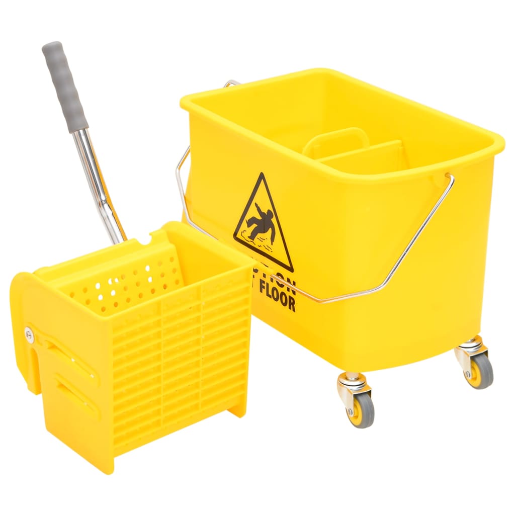 Vidaxl Mopper con scrittore e ruote 20 l Giallo polipropene
