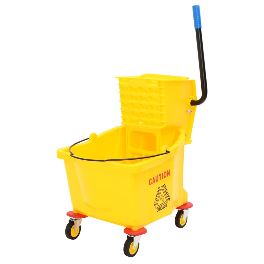 Vidaxl MOP con scrittore e ruote 36 L Giallo polipropene