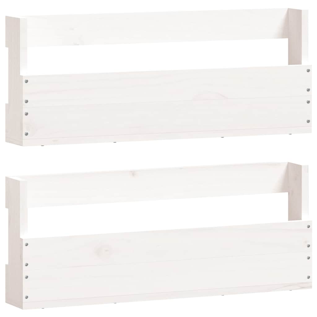 Vidaxl schoenenrekken 2 st 59x9x23 cm massief grenenhout wit