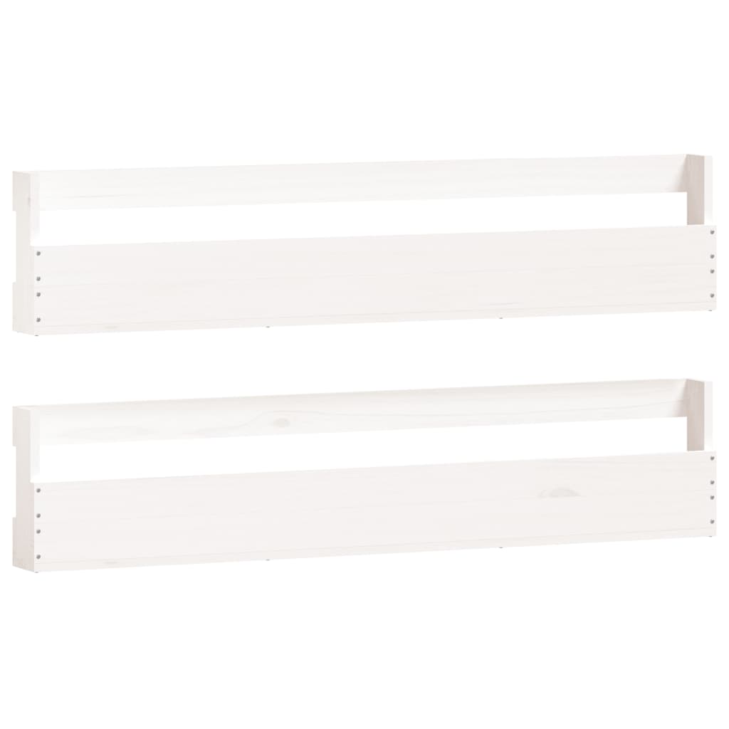 Vidaxl Racks de zapatos de pared 2 PC 110x9x23 cm Pino sólido blanco blanco