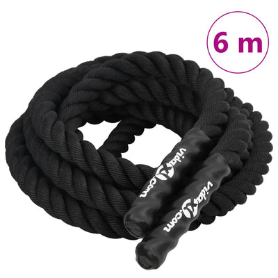 Vidaxl Battle Rope 6 m 4.5 kg de poliéster negro