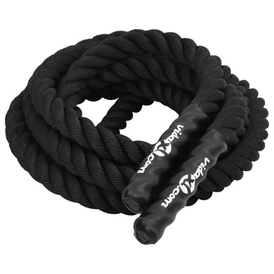 Vidaxl Battle Rope 6 m 4.5 kg de poliéster negro