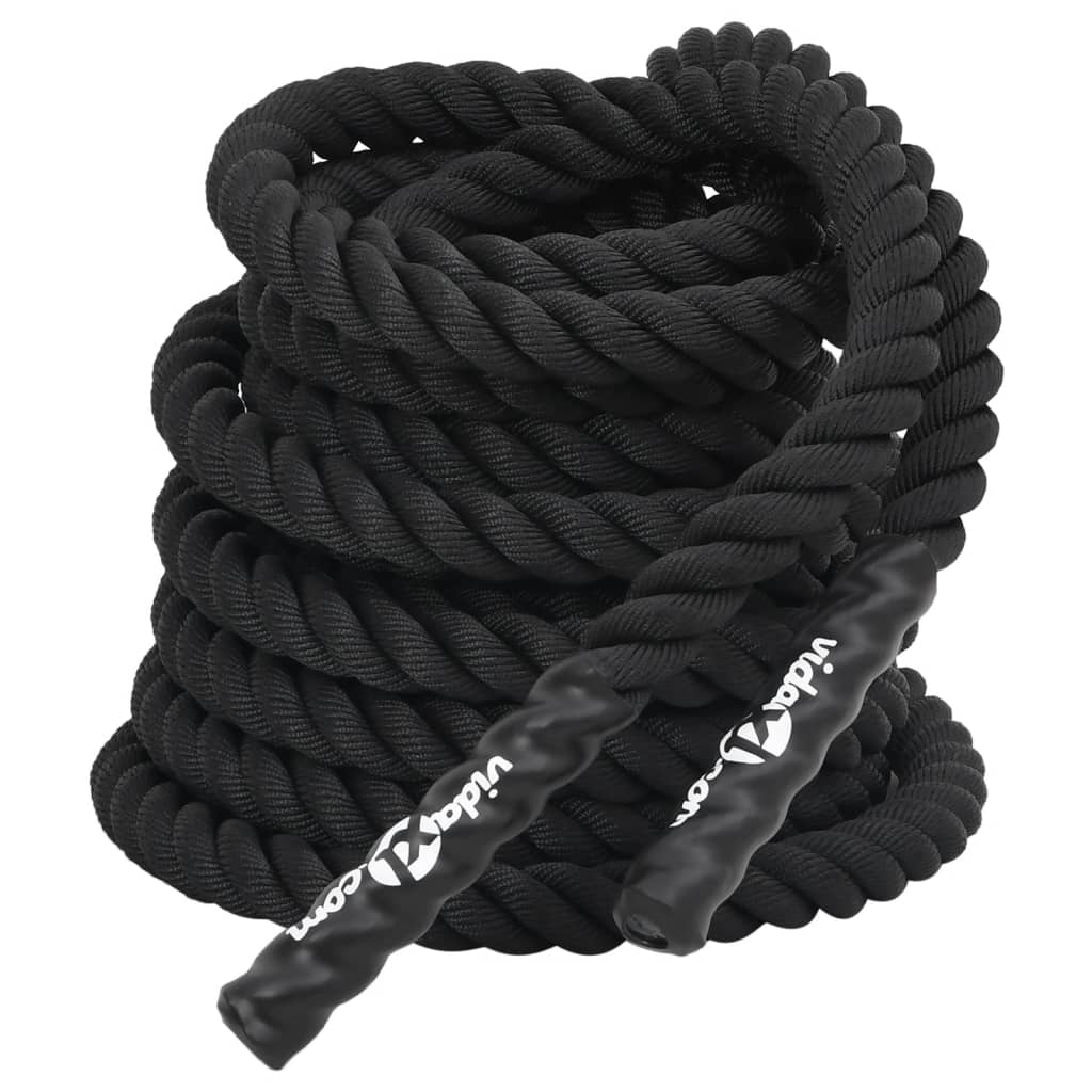 Vidaxl battle rope zwart 12 m 9 kg polyester