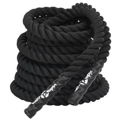 Vidaxl Battle Rope 12 m 9 kg de poliéster negro