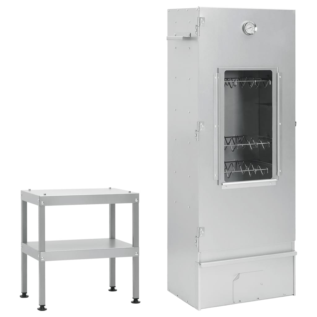 Vidaxl bbq-rookoven met tafel gegalvaniseerd staal