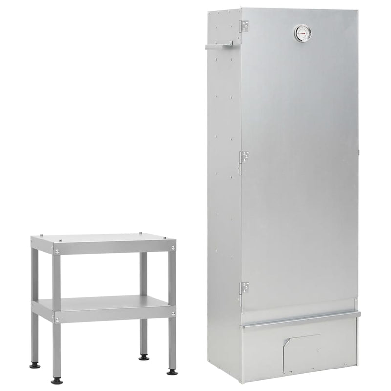 VidaXL BBQ-rookoven met tafel gegalvaniseerd staal
