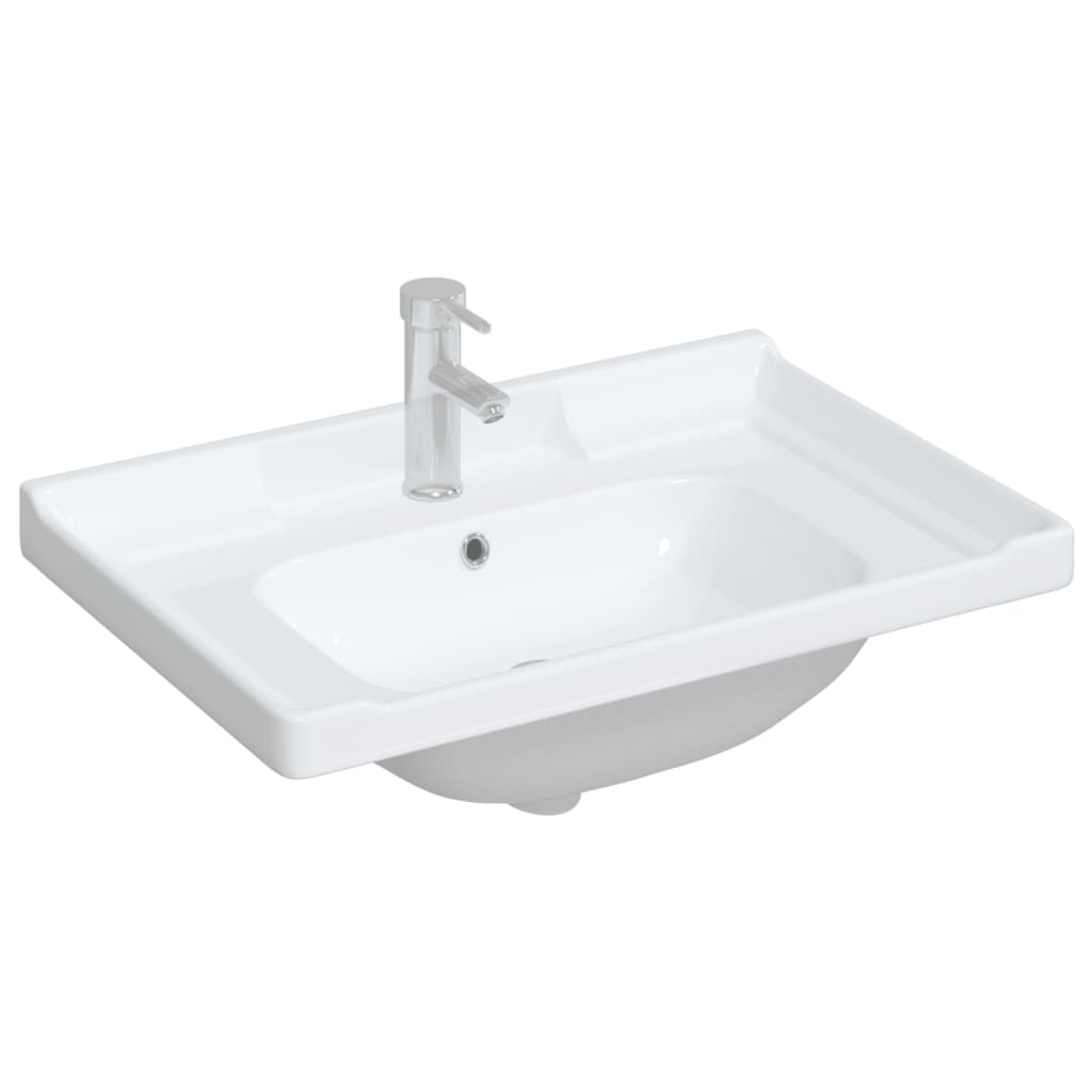 Vidaxl Washbasin rectangular 71x48x23 cm de cerámica blanca