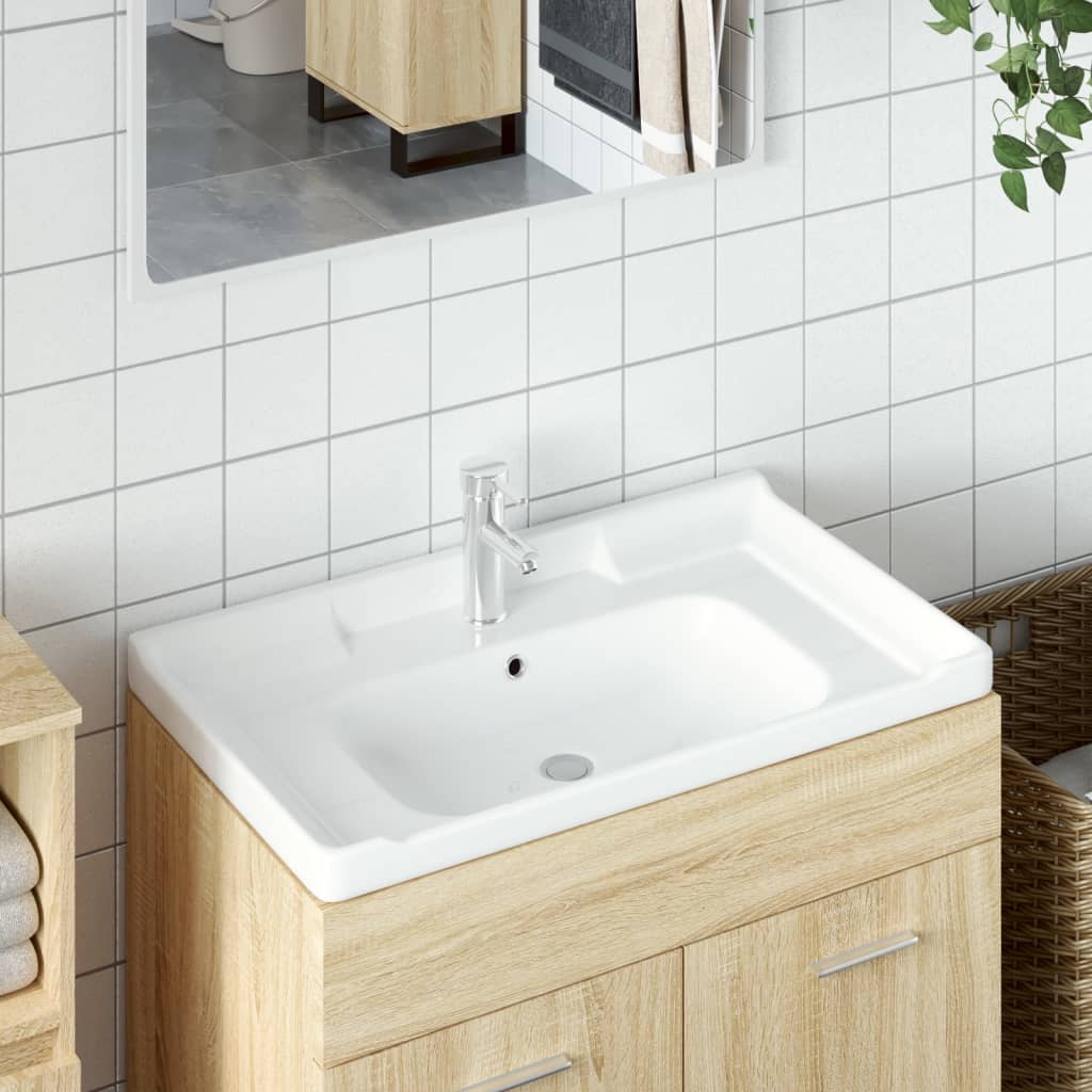 Vidaxl Washbasin Rectangular 81x48x23 cm Cerámico blanco