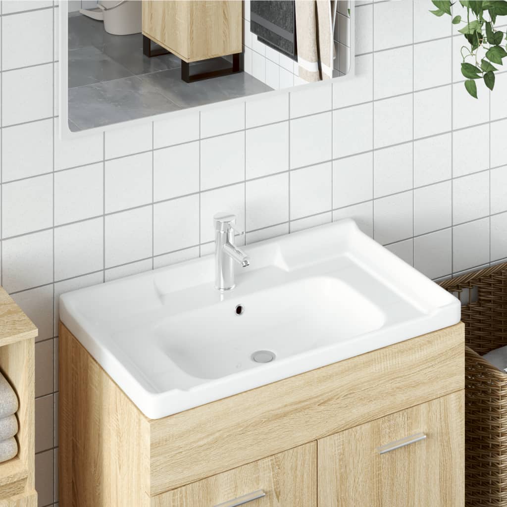 Vidaxl Washbasin Rectangular 91.5x48x23 cm de cerámica blanca