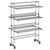 Rack di asciugatura vidaxl con ruote 89x64x129 cm in alluminio