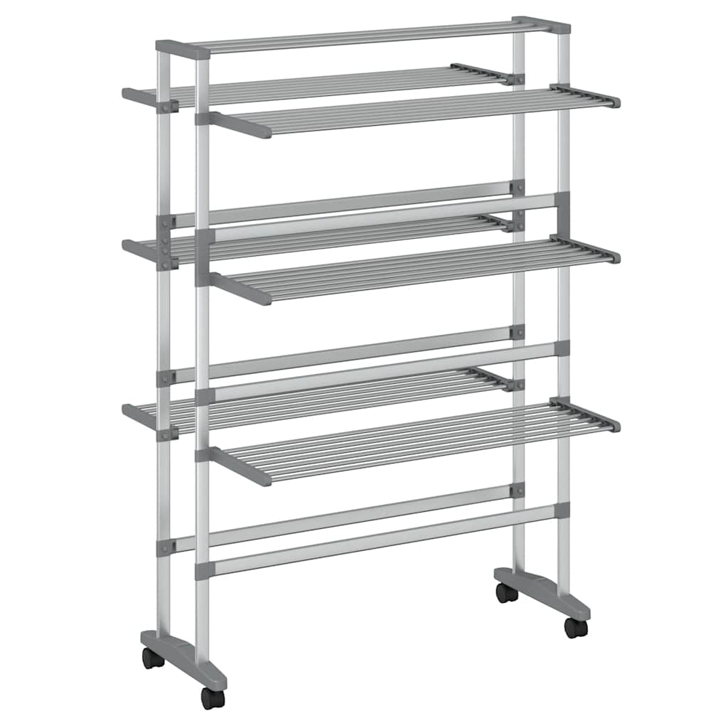 Rack di asciugatura vidaxl con ruote 89x64x129 cm in alluminio